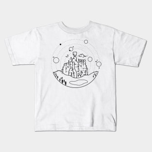 Bryce Canyon - Line Art Black Kids T-Shirt